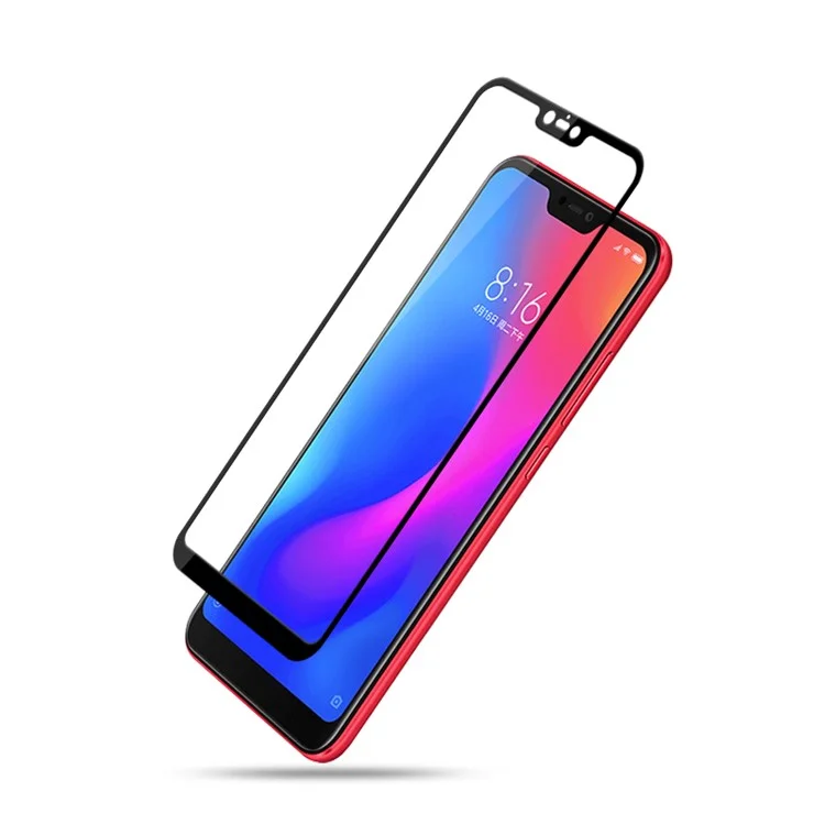 MOCOLO Silk Print Complete Coverage Tempered Glass Screen Protector for Xiaomi Redmi Note 6 - Black