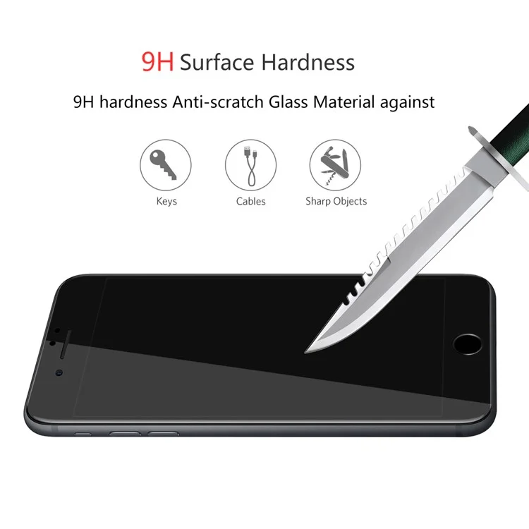 HAT PRINCE for iPhone 8 Plus / 7 Plus 0.26mm 9H 6D Curved Full Size Tempered Glass Screen Protector - Black