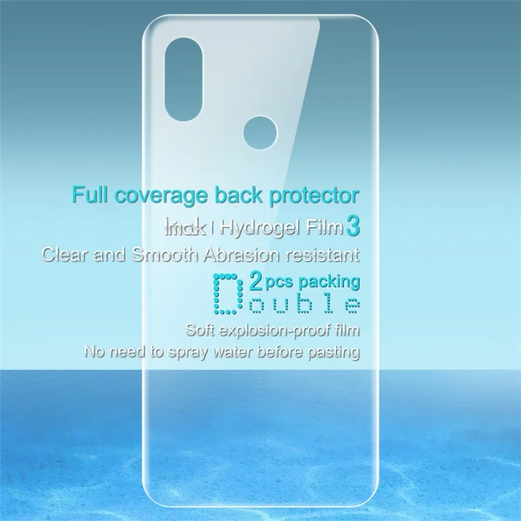 2PCS/Set IMAK Soft Hydrogel Back Cover Protector Guard Film for Xiaomi Mi 8 (6.21-inch)