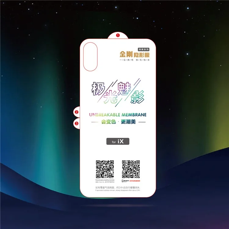 Multi-color Anti-explosion Soft TPU Back Protector Film for iPhone X