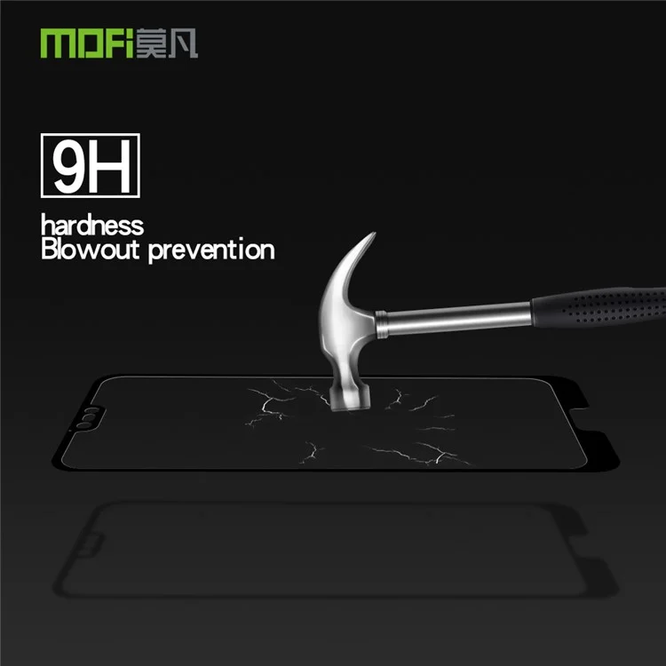 MOFI 9H Anti-burst 2.5D Arc Edge Full Size Tempered Glass Screen Protective Film for Huawei Honor 10 - Black