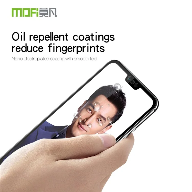 MOFI 9H Anti-burst 2.5D Arc Edge Full Size Tempered Glass Screen Protective Film for Huawei Honor 10 - Black