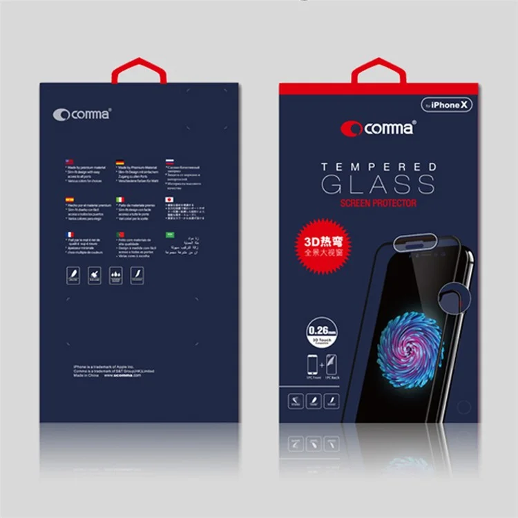 COMMA Batus Series 3D Curved Full Screen Tempered Glass Protector Film for iPhone X