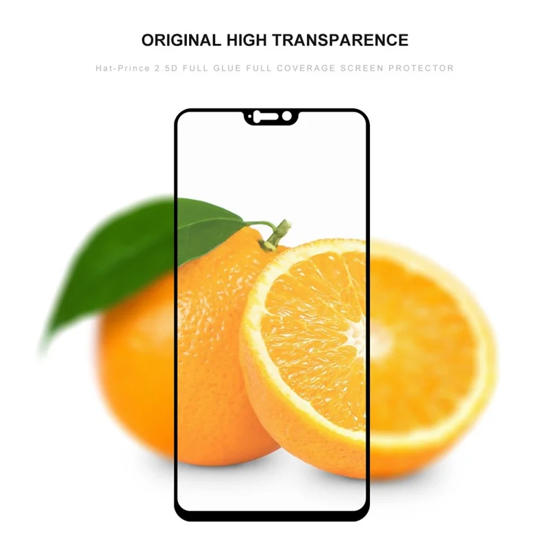 HAT PRINCE Full Glue Full Size 0.26mm 9H 2.5D Arc Edge Tempered Glass Screen Protector for OnePlus 6 - Black