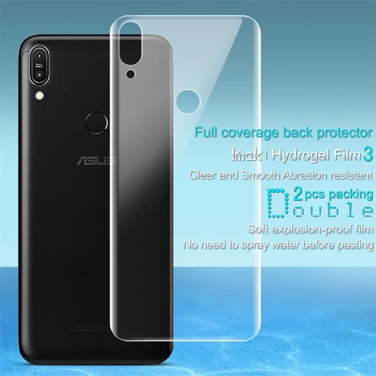 2PCS/Set IMAK Soft Hydrogel Back Cover Protector Guard Film for Asus Zenfone Max Pro (M1) ZB601KL / ZB602KL