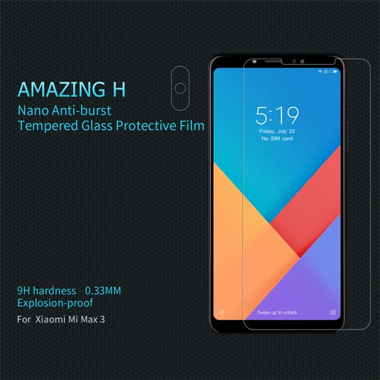 NILLKIN Amazing H Tempered Glass Screen Protector Guard for Xiaomi Mi Max 3 (Anti-explosion)