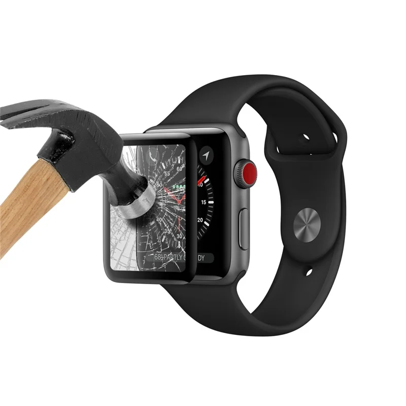 0.26mm 9H 3D Curved Full Size Tempered Glass Screen Protector for Apple Watch Series 3 / 2 / 1 38mm