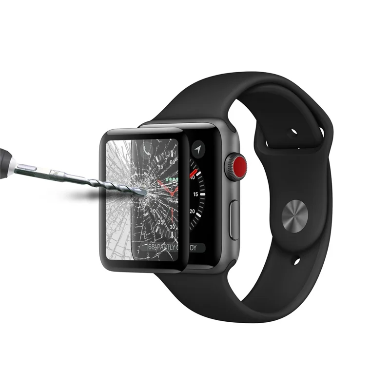 0.26mm 9H 3D Curved Full Size Tempered Glass Screen Protector for Apple Watch Series 3 / 2 / 1 38mm
