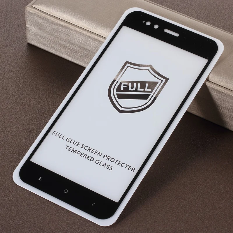 RURIHAI 0.26 مم 2.5D زجاج منحني مقسّى بحجم كامل لحماية الشاشة لهاتف Xiaomi Mi A1/5X - أسود