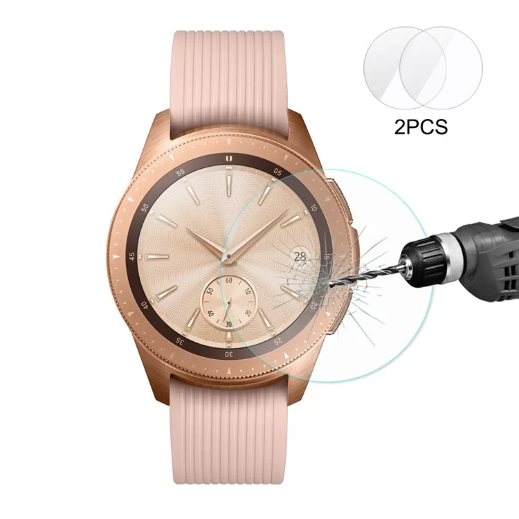 2Pcs HAT PRINCE 0.2mm 9H 2.15D Vidrio Templado Película Protectora de Pantalla para Samsung Galaxy Watch 42mm