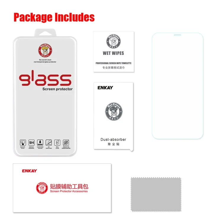 HAT PRINCE para iPhone (2019) 6.1" / XR 6.1 pulgadas 0.26 mm 9H 2.5D Protector de pantalla de vidrio templado de borde curvado