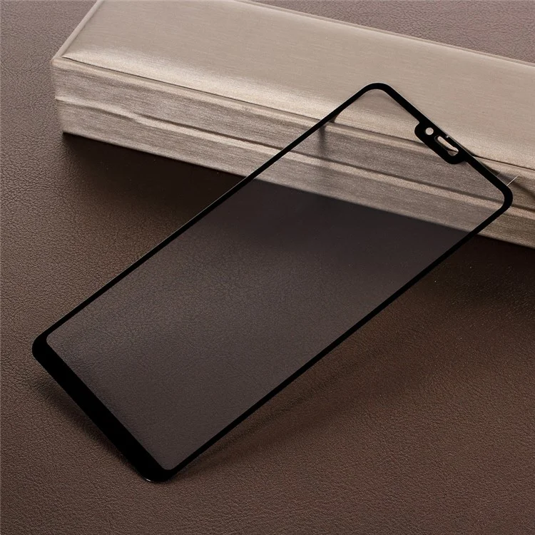 Silk Printing Full Covering Tempered Glass Protector Guard for Xiaomi Xiaomi Redmi Note 6 Pro Pro - Black