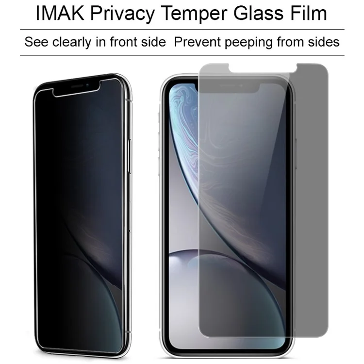 IMAK Privacy Anti-pepp 9H Temperred Glass Screen Guard Film For Iphone (2019) 6.1 " / xr 6,1 Pouces