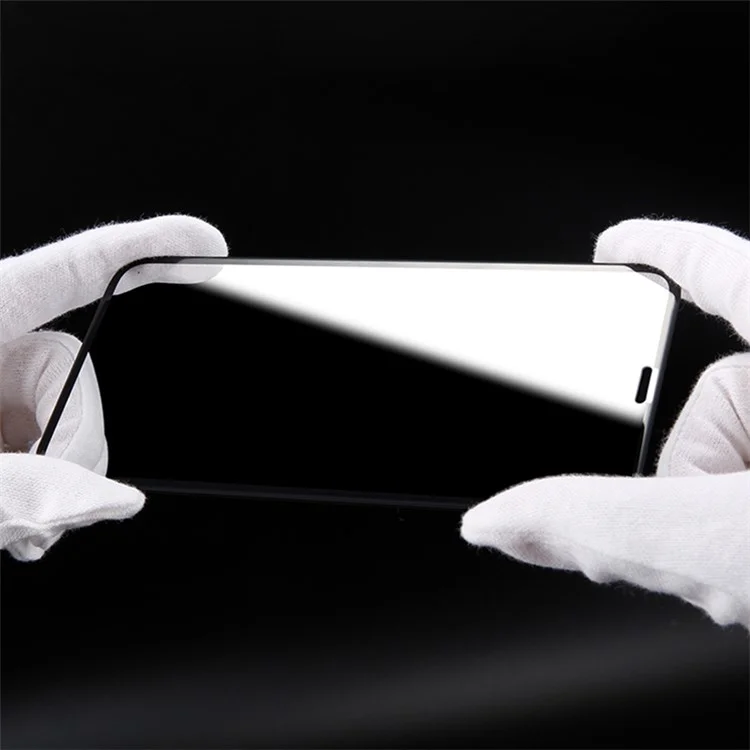 Protector de Pantalla de Vidrio Templado de Tallado en Frío de Glue Curvado Mocolo 3D Para Iphone (2019) 6.5 " / XS Máx 6.5 Pulgadas - Negro