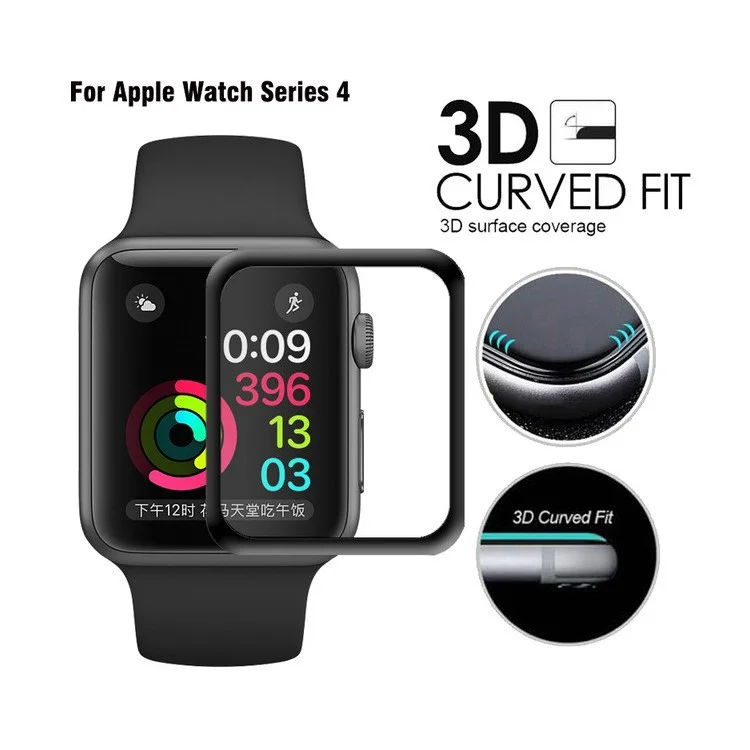 3D Full Covering 9H Scratch-proof Tempered Glass Screen Protector for Apple Watch Series 4 44mm