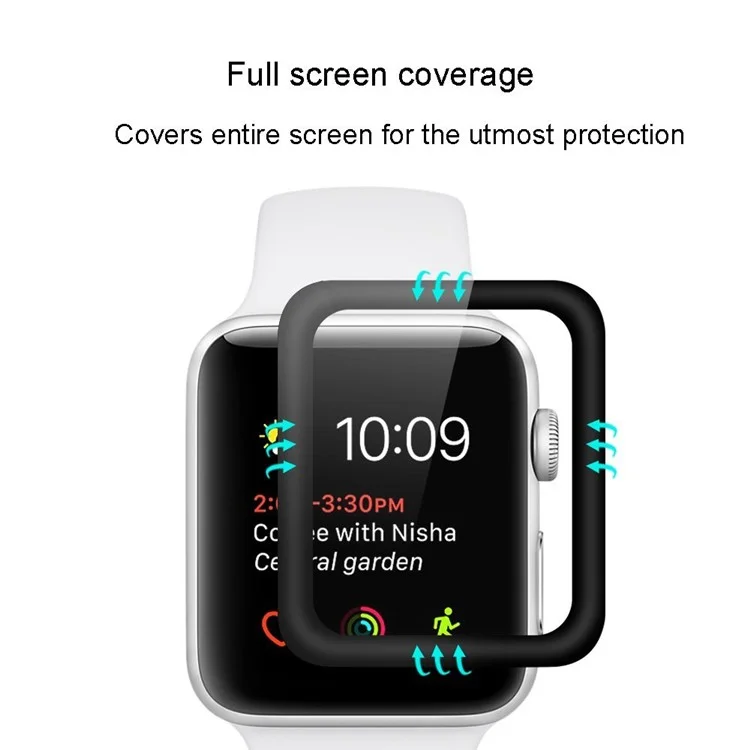 3D Full Covering 9H Scratch-proof Tempered Glass Screen Protector for Apple Watch Series 4 44mm