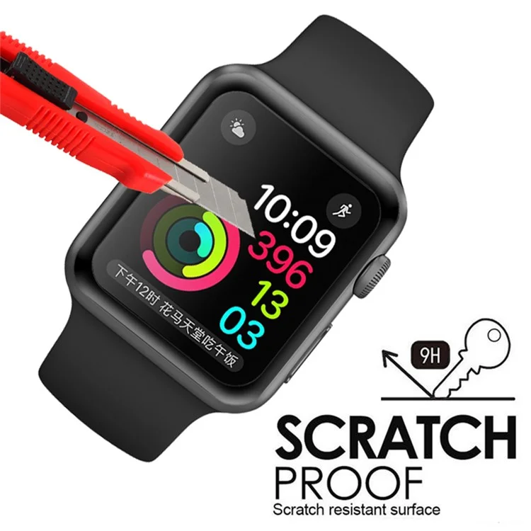 3D Full Covering 9H Scratch-proof Tempered Glass Screen Protector for Apple Watch Series 4 44mm