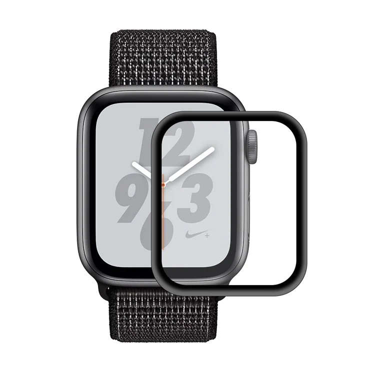 Chapéu Príncipe Para Apple Watch Series 5 4 44mm 0.2mm 9h 3D Liga De Alumínio Borda De Liga De Alumínio De Vidro Moderado Escudo De Tela Inteira Anti-explosão