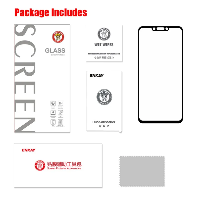 HAT PRINCE 0.26mm 9H 2.5D Arc Edge Tempered Glass Full Size Screen Protector for Huawei Mate 20 Lite
