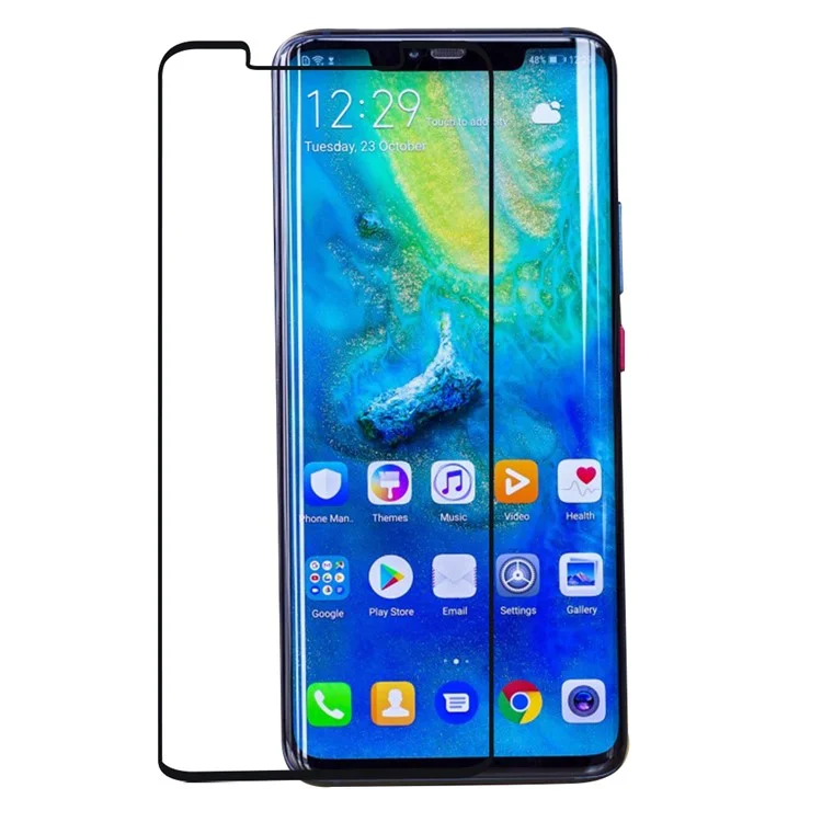 Película de Protección de Pantalla de Vidrio Templado de Tamaño Completo 3D de Tamaño Completo Para Huawei Mate 20 Pro - Negro