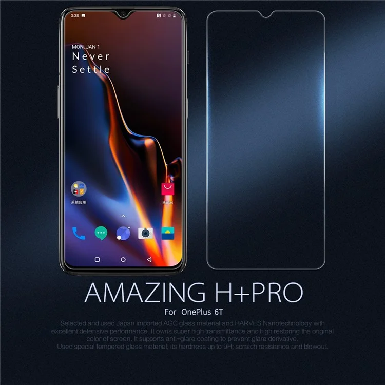 Nillkin Amazing H + Pro Screen Screen Screen Protector Pour Oneplus 7 / 6T Anti-explosion