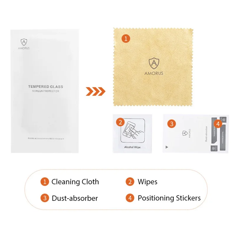 AMORUS Full Glue Tempered Glass Full Screen Shield Anti-scratches for Samsung Galaxy A7 (2018) - Black