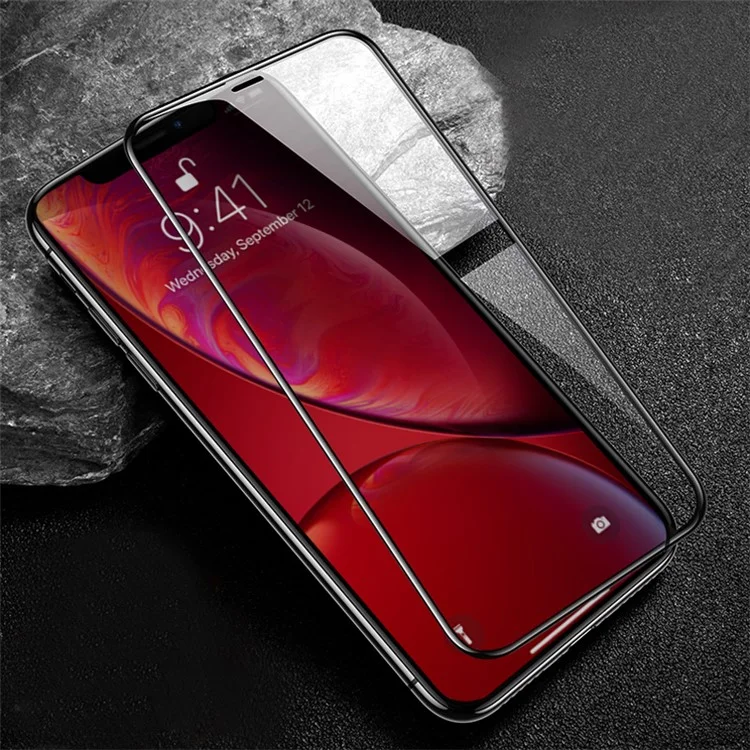 AMORUS 3D Curved Tempered Glass Full Screen Protector for iPhone (2019) 6.1 inch / XR 6.1 inch - Black