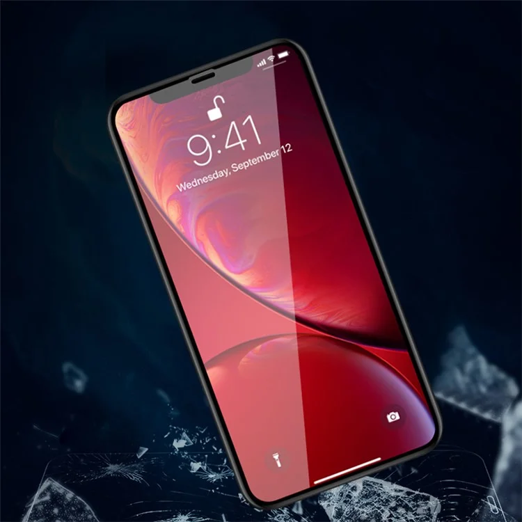 Amorus 3D Gebogenes Gehärtetes Glas Vollbild-Beschützer Für IPhone (2019) 6,1 Zoll / XR 6,1 Zoll - Schwarz