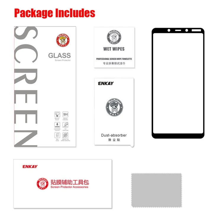HAT PRINCE per Nokia 3.1 Plus Full Glue Full Coverage Tempered Glass Screen Protector 0.26mm 9H 2.5D Arc Edge
