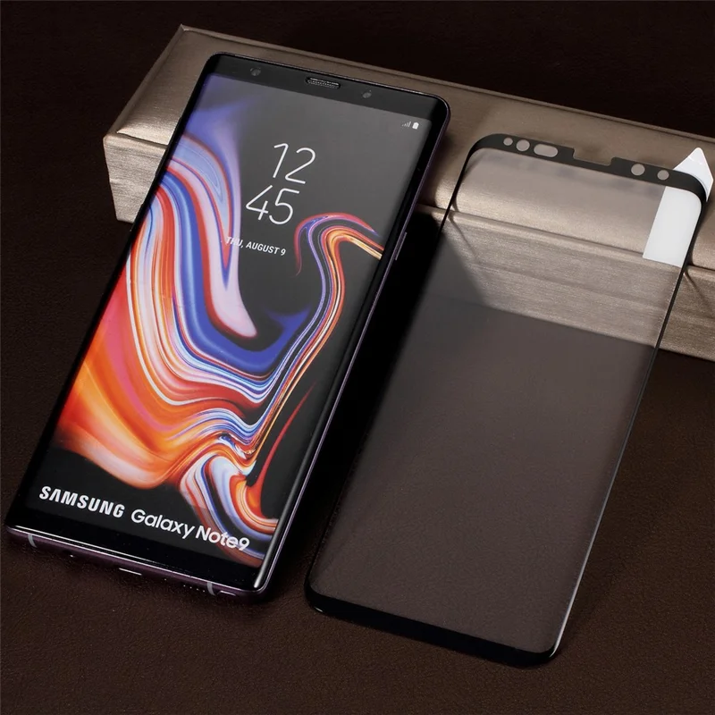RURIHAI for Samsung Galaxy Note9 N960 [3D Curved Full Glue Full Cover] Tempered Glass Screen Protector 0.26mm - Black