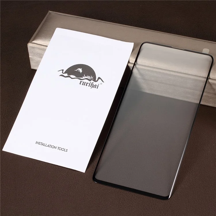 RURIHAI für Samsung Galaxy S10 Plus gebogene vollständige Bildschirmabdeckung Gehärtetes Glasschutzfolien [elektroplattierte Kanten] - Schwarz