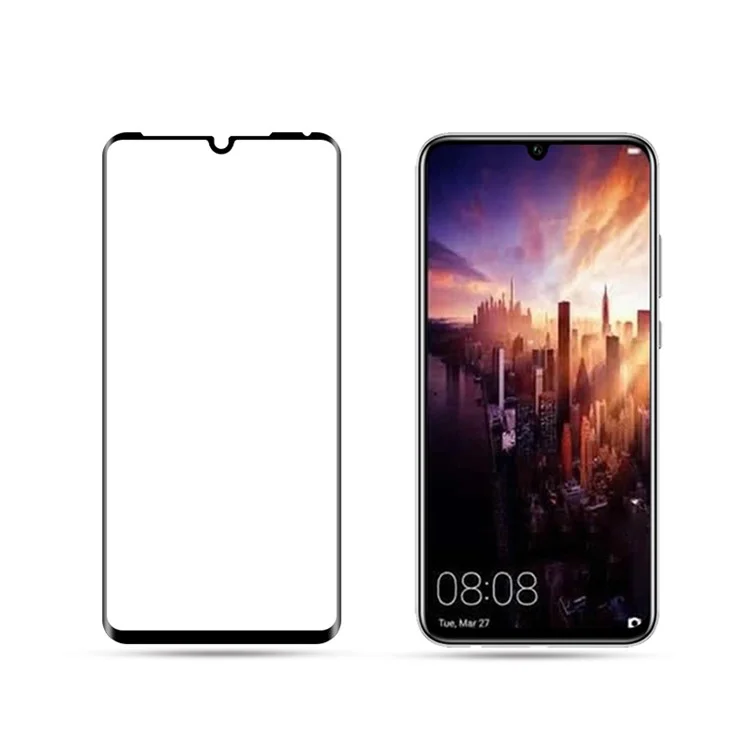 Amorus Para el Protector de Pantalla de Vidrio Templado Huawei P30 Cobertura Completa Cobertura Completa Glue 3D Curratch Anti-Scratch HD Clear Screen Film