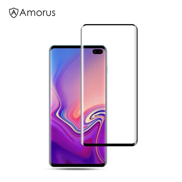 Amorus For Samsung Galaxy S10 [3D Изогнутая Полная Крышка] Защитник из Закаленного Стеклянного Экрана (масштабированная Версия Для Корпуса)