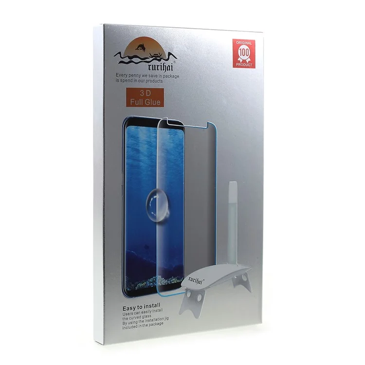 RURIHAI для Apple Watch Series 4 44mm [Full Glue] [UV Liquid] 3D Full Size Tempered Glass Screen Protector (Работает с UV лампой: 109901251)