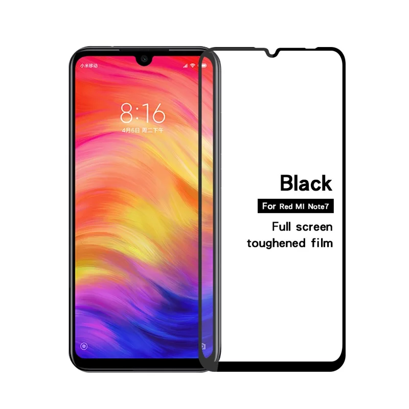 MOFI Full Covering Tempered Glass Screen Protector Film für Xiaomi Redmi Note 7/Note 7 Pro (Indien) - Schwarz