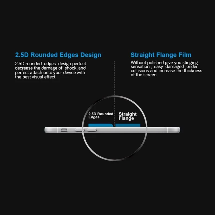 HAT PRINCE Tempered Glass Screen Film for Samsung Galaxy A5 SM-A510F (2016) 0.26mm 9H 2.5D Arc Edge