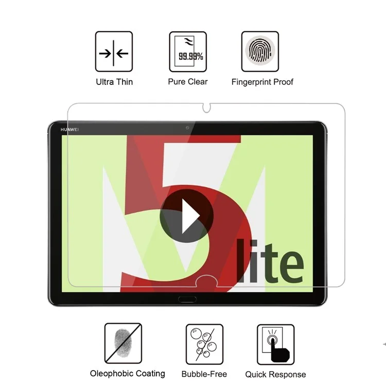 Per Huawei MediaPad M5 lite 10 0,25 mm 9H Protezione totale Vetro temperato Pellicola protettiva per lo schermo