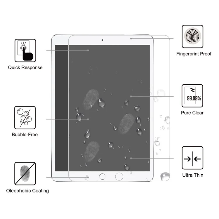 0,25 mm Lichtbogenkante 9H Temperiertes Glas Vollbildschutz Film Für Ipad Air 10.5 (2019) / Pro 10,5 Zoll (2017)