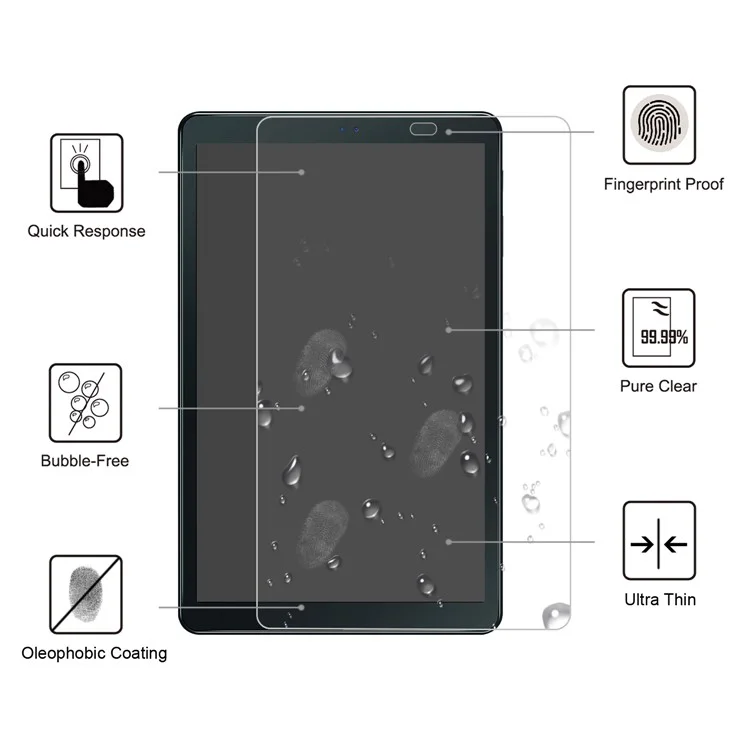 0.25mm Arc Edge 9H Full Screen Coverage Tempered Glass Protector for Samsung Galaxy Tab A 10.5 (2018) T590 T595