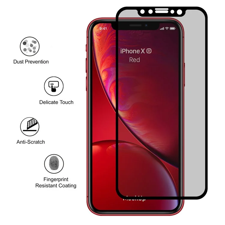 HAT PRINCE für iPhone (2019) 6.1 Zoll / XR 6.1 Zoll 0,26 mm 9H 2,5D Datenschutzschutz Vollbildschirm-Panzerglas-Schild