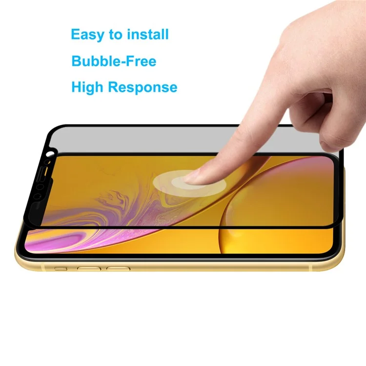 HAT PRINCE für iPhone (2019) 6.1 Zoll / XR 6.1 Zoll 0,26 mm 9H 2,5D Datenschutzschutz Vollbildschirm-Panzerglas-Schild