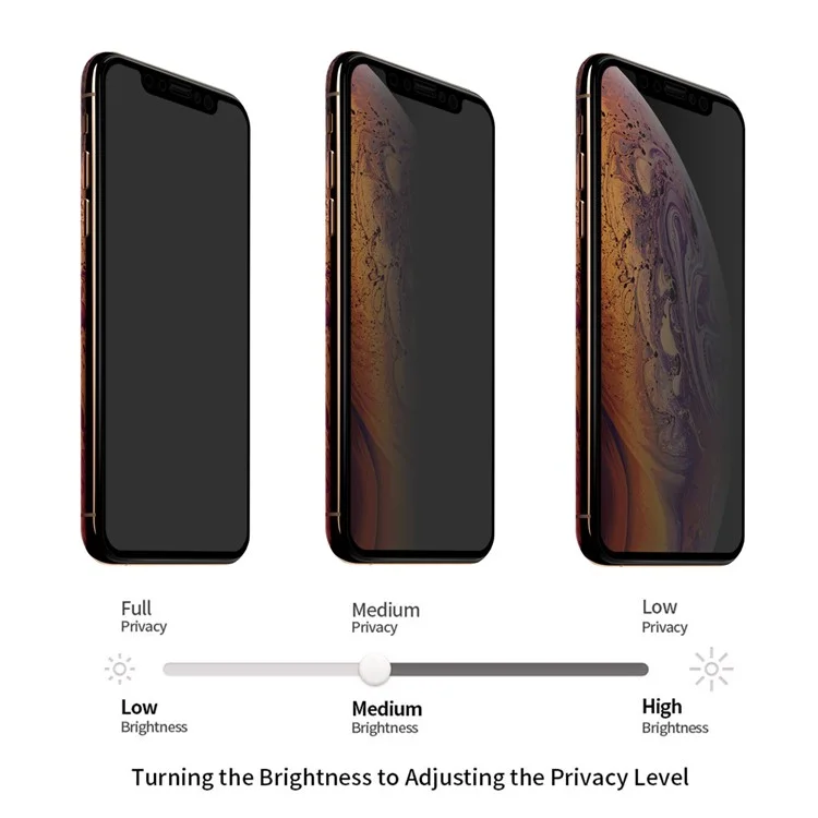 HAT PRINCE 0.26mm 9H 2.5D Privacy Protection Full Screen Tempered Glass Protector for iPhone (2019) 5.8 inch / XS/X 5.8 inch