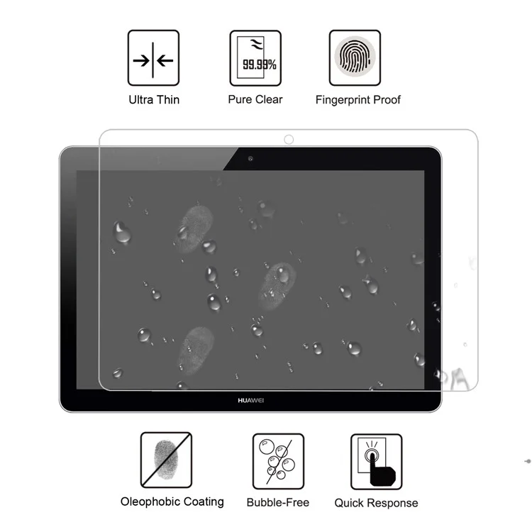 Para Huawei MediaPad T3 10 0.25mm Arc Edge 9H Película protectora de vidrio templado que cubre toda la pantalla y es a prueba de golpes
