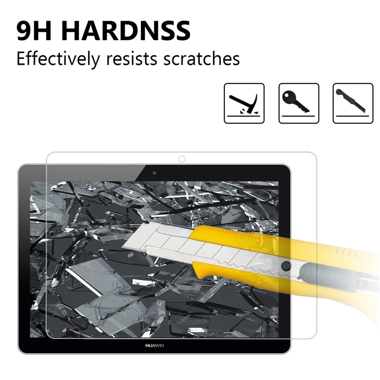 For Huawei MediaPad T3 10 0.25mm Arc Edge 9H Full Screen Covering Shockproof Tempered Glass Guard Film