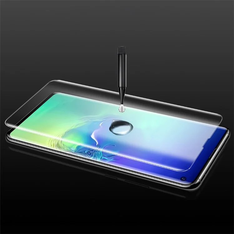 MOCOLO 3D Curved Full Glue UV Light Irradiation Film for Samsung Galaxy S10, Full Coverage HD Tempered Glass Screen Protector