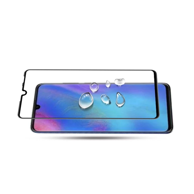 MOCOLO Silk Printing Tempered Glass Screen Film for Huawei P30 Lite, Full Cover Anti-Explosion HD Clear Touch Screen Protector - Black