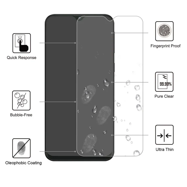 Pour Samsung Galaxy A10 Arc Edge 0,25 mm Anti-Fingerprint HD Clarify Tempered Glass Screen Protector, Case Friendly, Bubble Free, Easy Installation