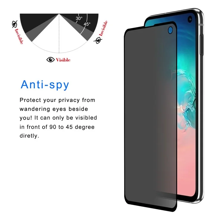 Chapeau Prince 0.26mm 9h 2.5d Protection De La Vie Privée Plein Écran Film De Garde En Verre Trempé Pour Samsung Galaxy S10e