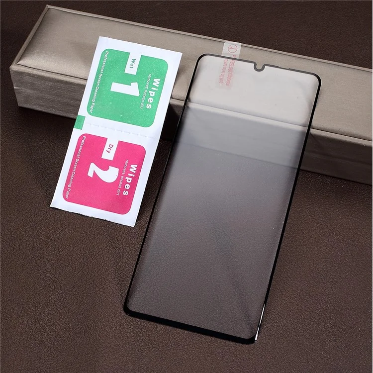 Silk Print Full Glue Complete Coverage Tempered Glass Screen Protector Film for Huawei P30 Pro - Black