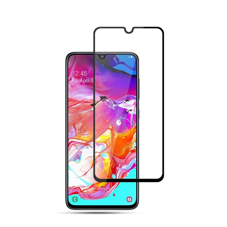 Mocolo Silk Print Arc Edge Couverture Complète 9H Protecteur D'écran En Verre Trempé Pour Samsung Galaxy A70